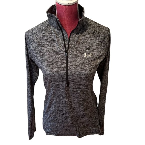 Under Armour 1/2 Zip Long Sleeve Gray Twist Pullover HeatGear Women's sz M - Picture 4 of 7